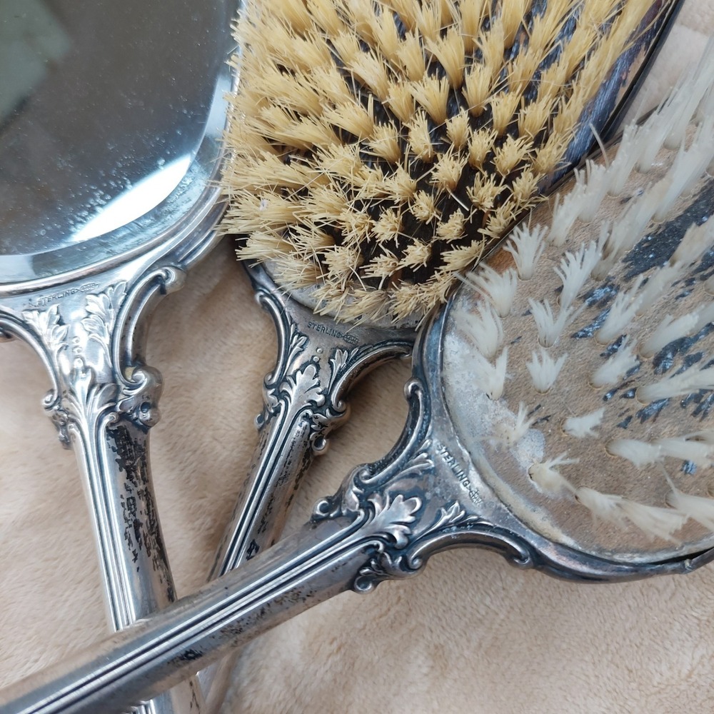 Vintage Webster 1920's Sterling Silver Art Nouveau 3 Piece Set - Picture 4 of 6